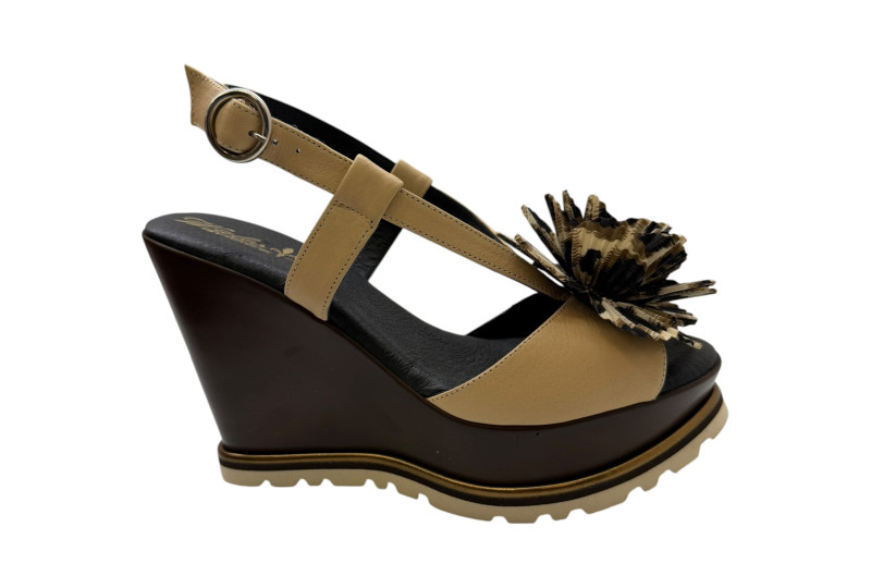 SANDALIA CUÑA FLOR PRINT